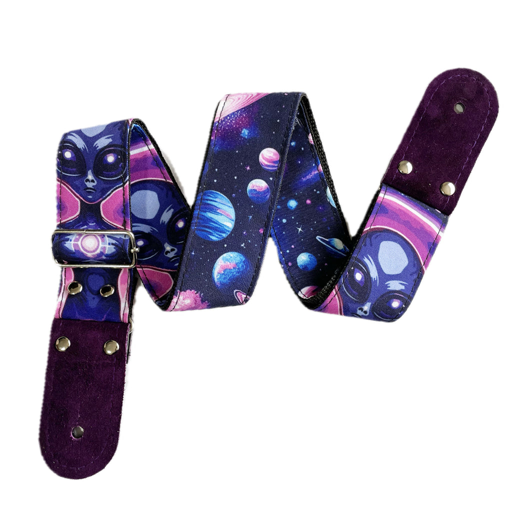 STRAP GUITARRA/BAJO - DISEÑO IMPRESO - GALAXIA ALIENIGENA