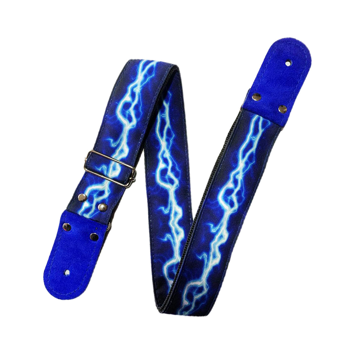 STRAP GUITARRA/BAJO - DISEÑO IMPRESO - STRAP RAYO AZUL