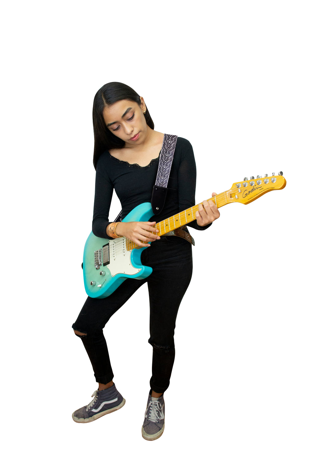 STRAP GUITARRA/BAJO - VIBORA PLATEADA