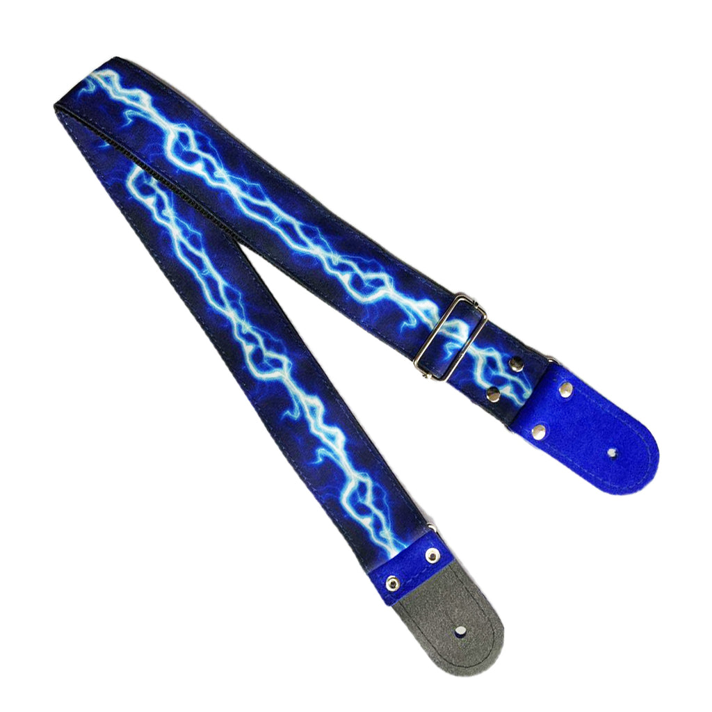 STRAP GUITARRA/BAJO - DISEÑO IMPRESO - STRAP RAYO AZUL