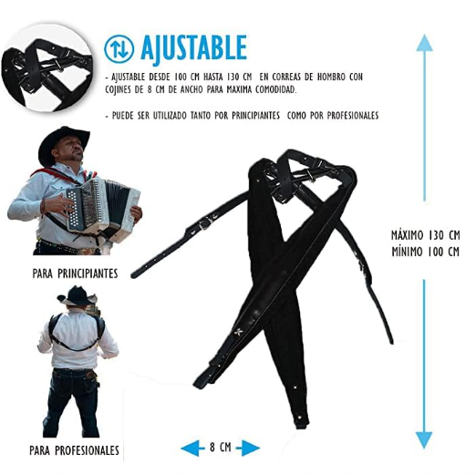 STRAP DE ACORDEÓN - NEGRO