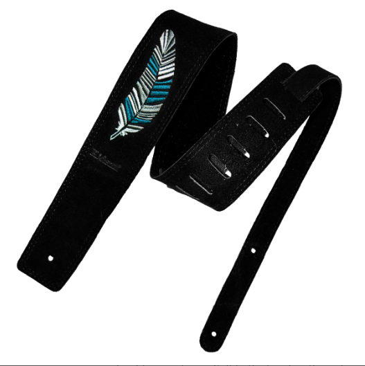 STRAP GUITARRA/BAJO - DISEÑO BORDADO PLUMAS