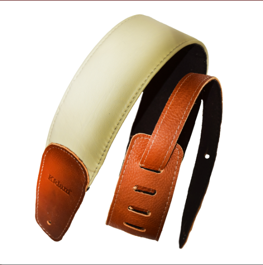 STRAP GUITARRA/BAJO - PIEL MIEL HUESO