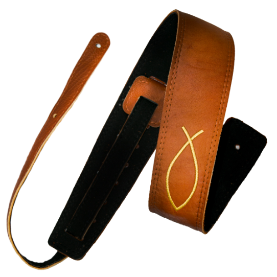 STRAP GUITARRA/BAJO - BORDADO SIGNO CRISTIANO