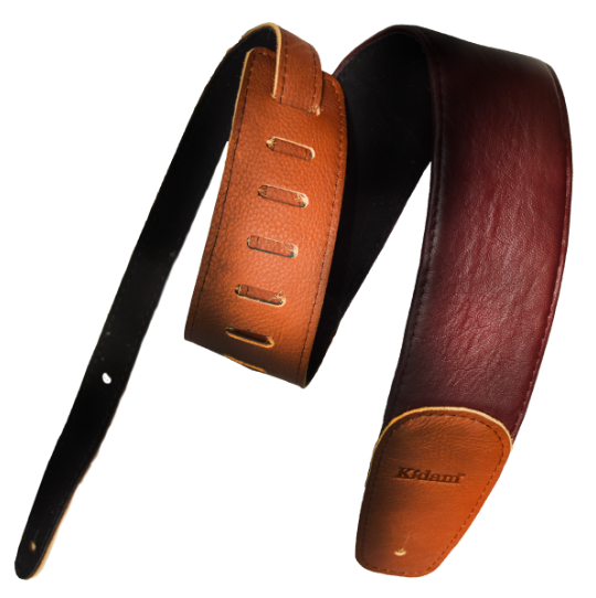 STRAP GUITARRA/BAJO - PIEL MIEL VINO