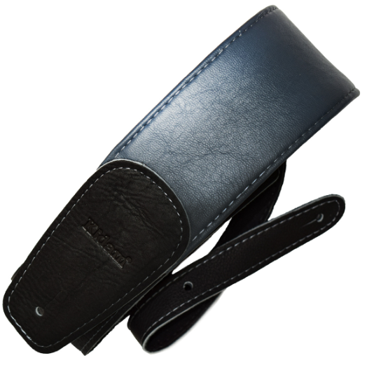 STRAP GUITARRA/BAJO - PIEL AZUL NEGRO