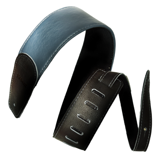 STRAP GUITARRA/BAJO - PIEL AZUL NEGRO