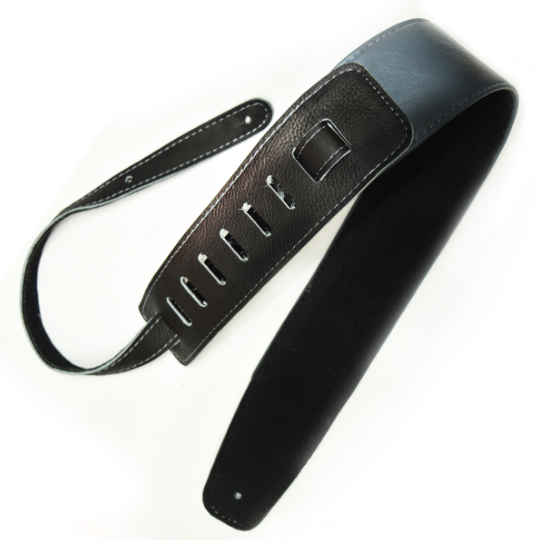 STRAP GUITARRA/BAJO - PIEL AZUL NEGRO