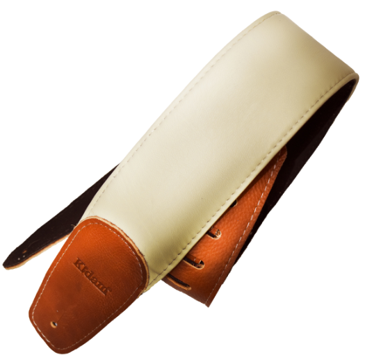 STRAP GUITARRA/BAJO - PIEL MIEL HUESO