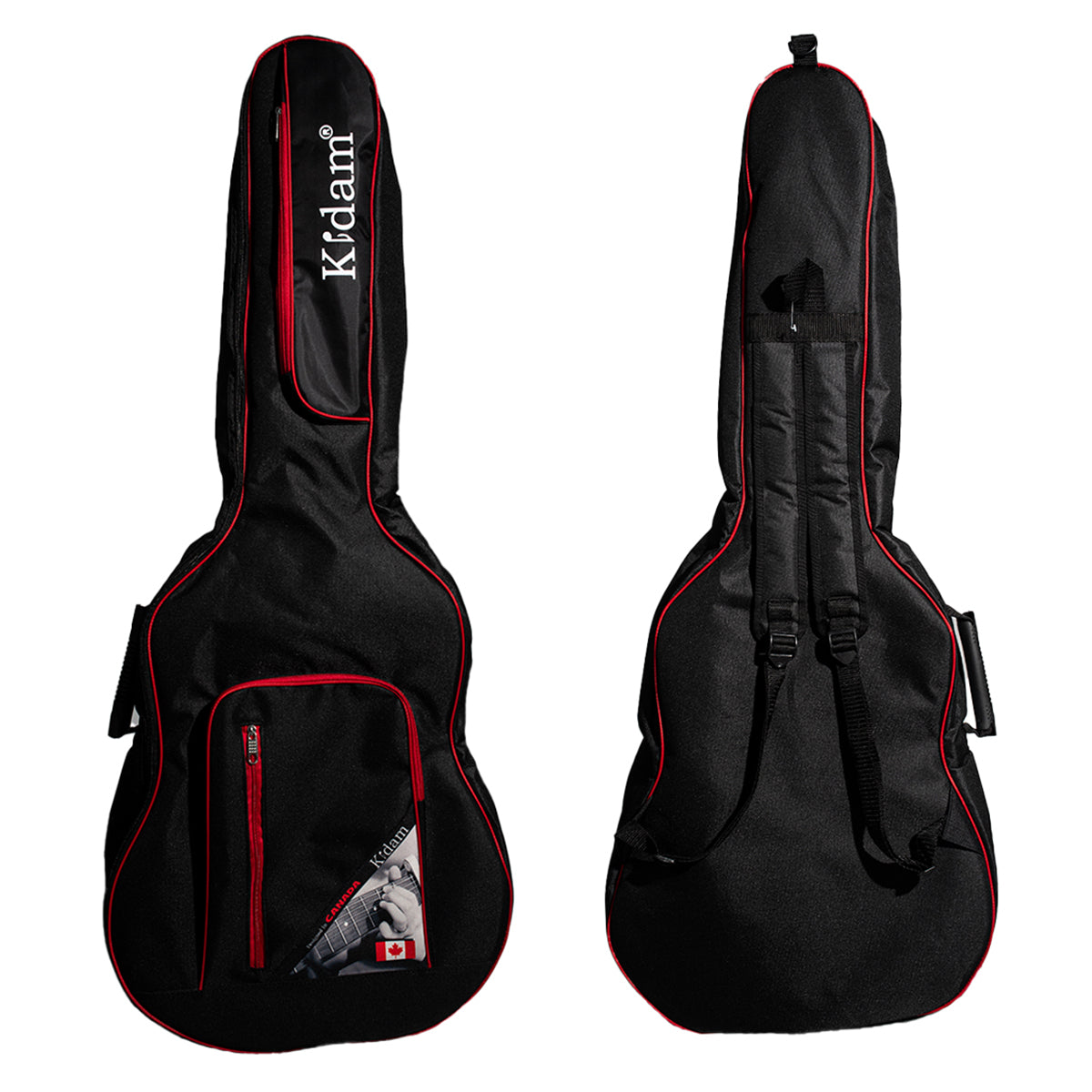 FUNDA GUITARRA CLASICA BORDES ROJOS