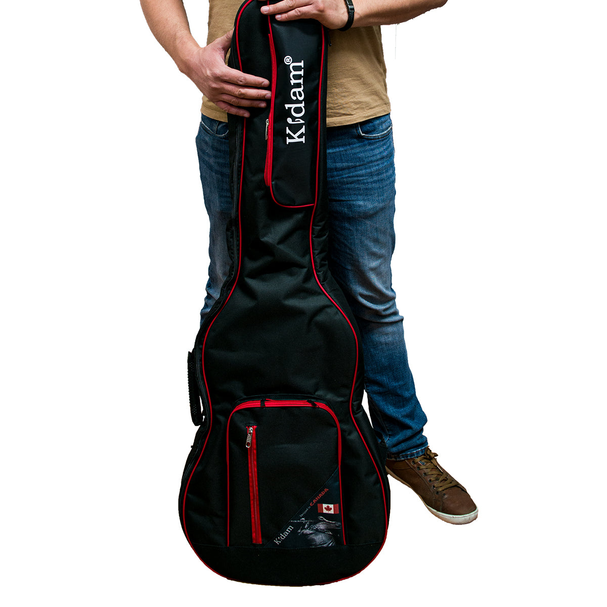 FUNDA GUITARRA CLASICA BORDES ROJOS