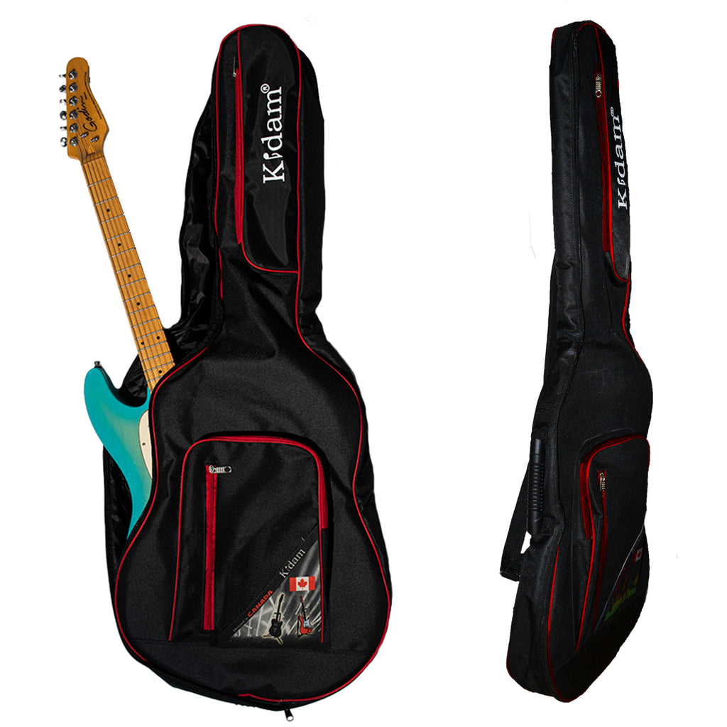 FUNDA GUITARRA ELECTRICA BORDES ROJOS