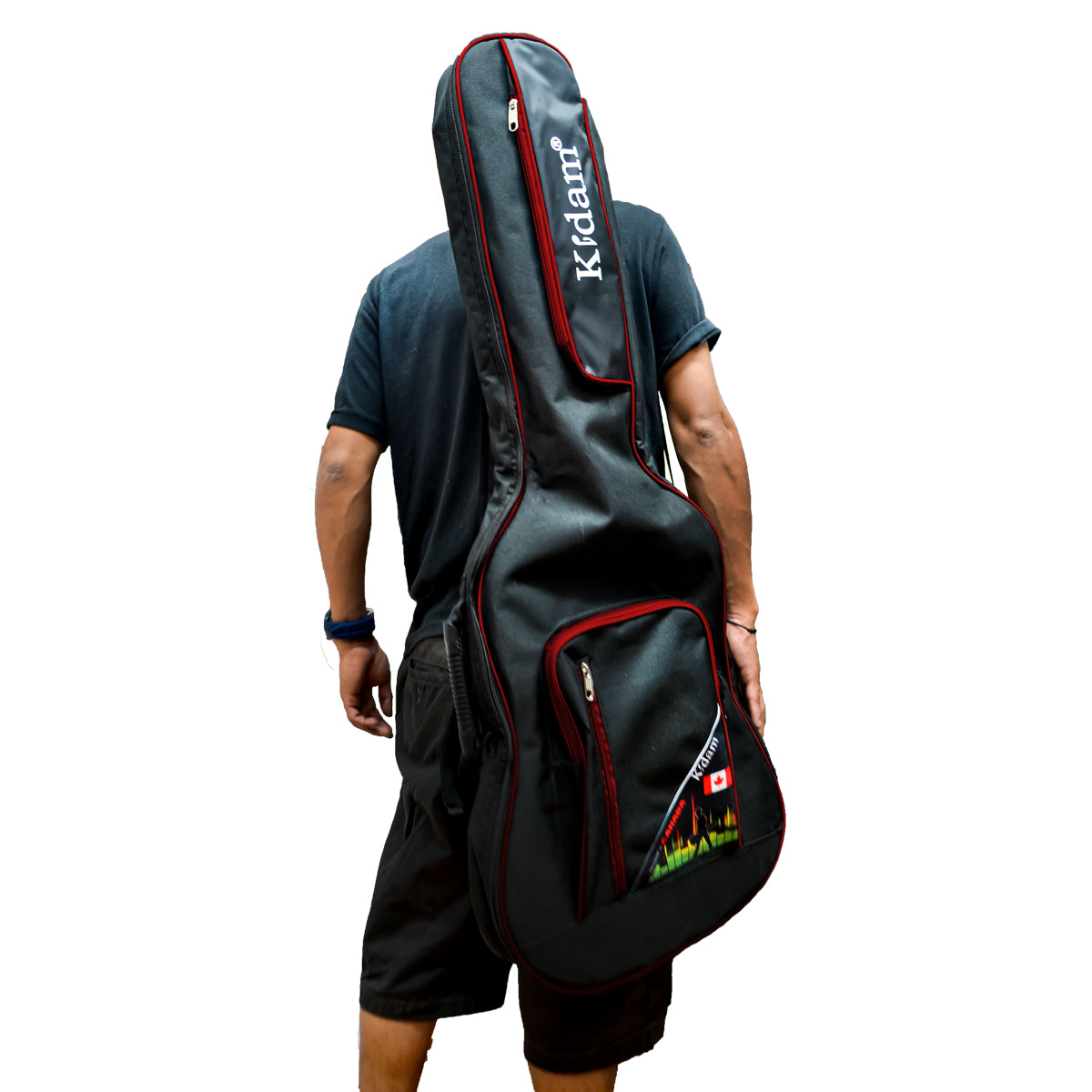 FUNDA GUITARRA ELECTRICA BORDES ROJOS