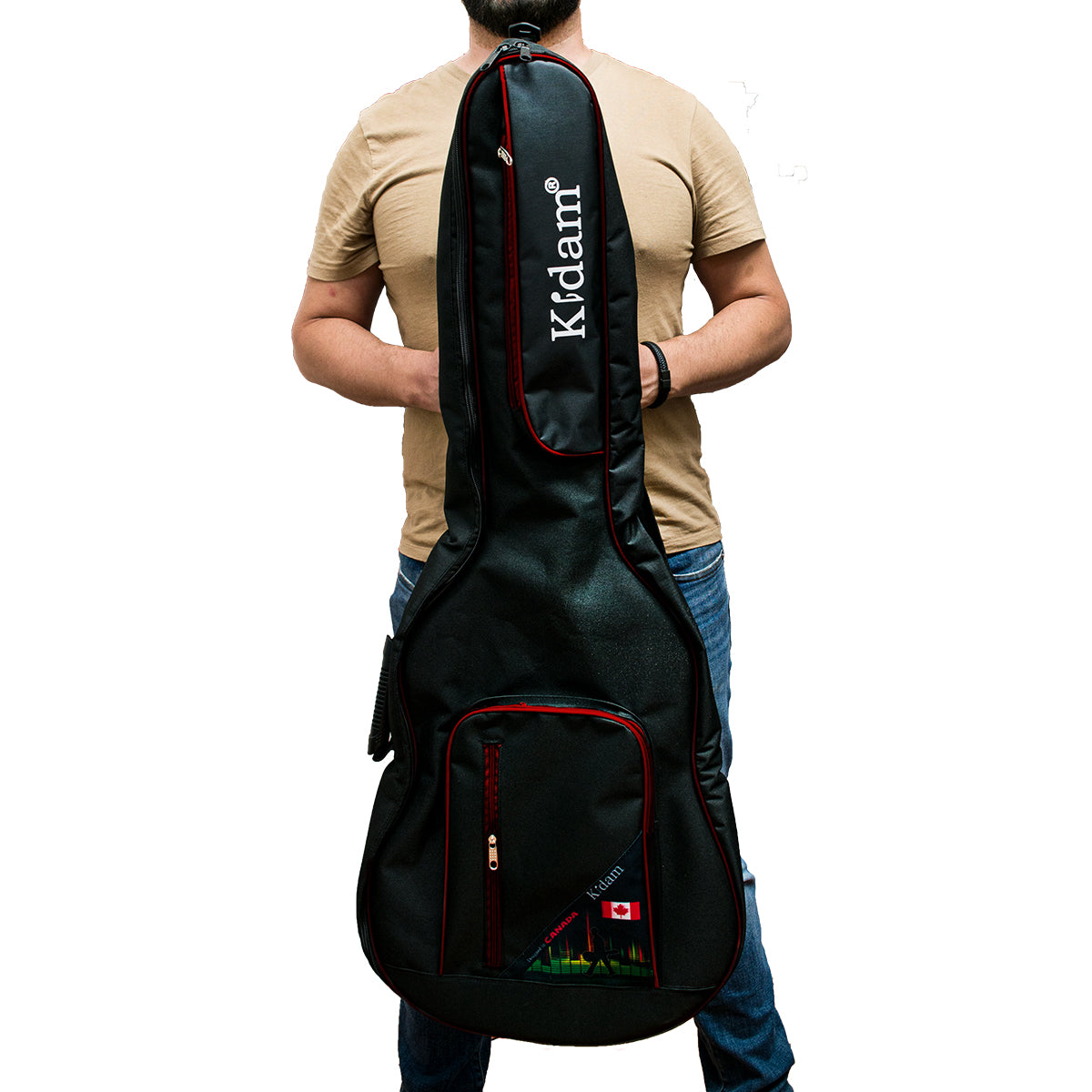 FUNDA GUITARRA TEJANA BORDES ROJOS