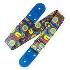 STRAP GUITARRA/BAJO - DISEÑO IMPRESO - STRAP HUICHOL AQUA