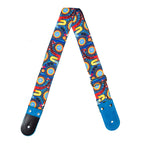 STRAP GUITARRA/BAJO - DISEÑO IMPRESO - STRAP HUICHOL AQUA