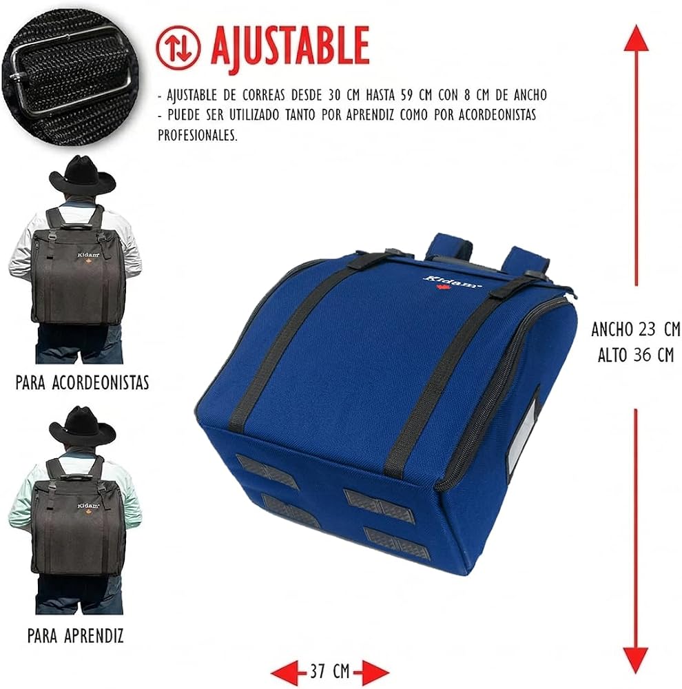 FUNDA DE ACORDEON COLORES (Azul)