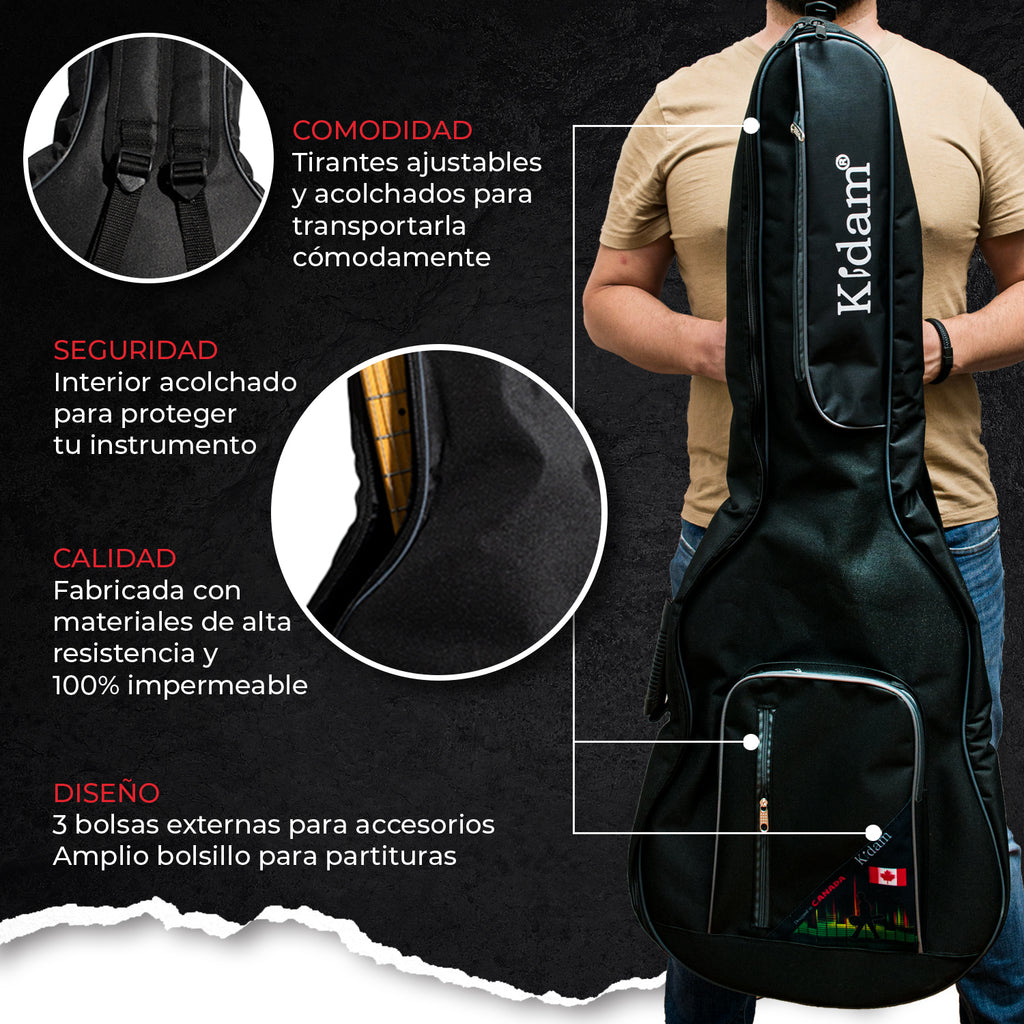 FUNDA GUITARRA TEJANA BORDES GRISES