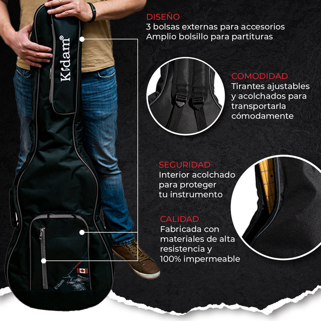 FUNDA GUITARRA ELECTRICA BORDES GRISES