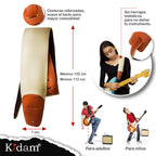 STRAP GUITARRA/BAJO - PIEL MIEL HUESO
