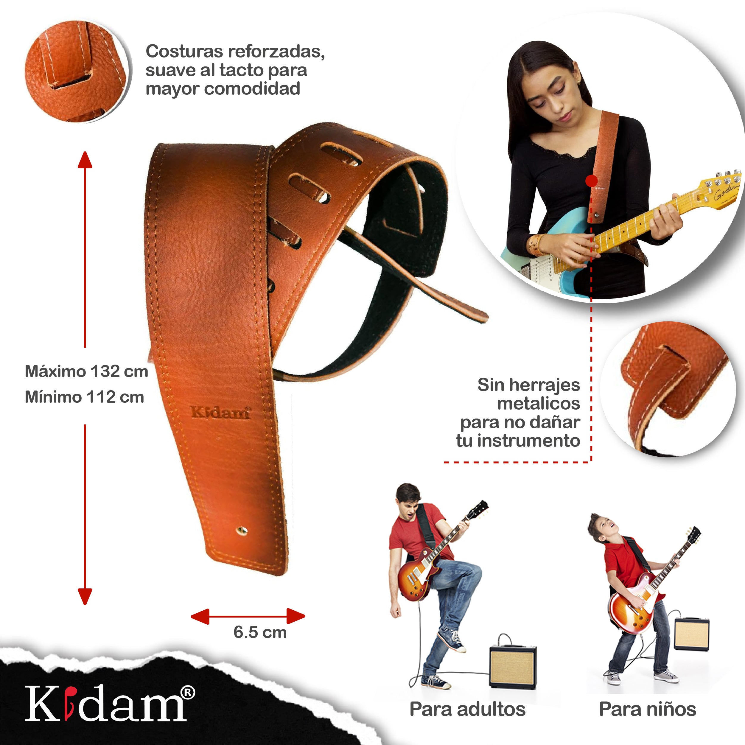 STRAP GUITARRA/BAJO - PIEL MIEL
