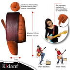 STRAP GUITARRA/BAJO - PIEL MIEL VINO