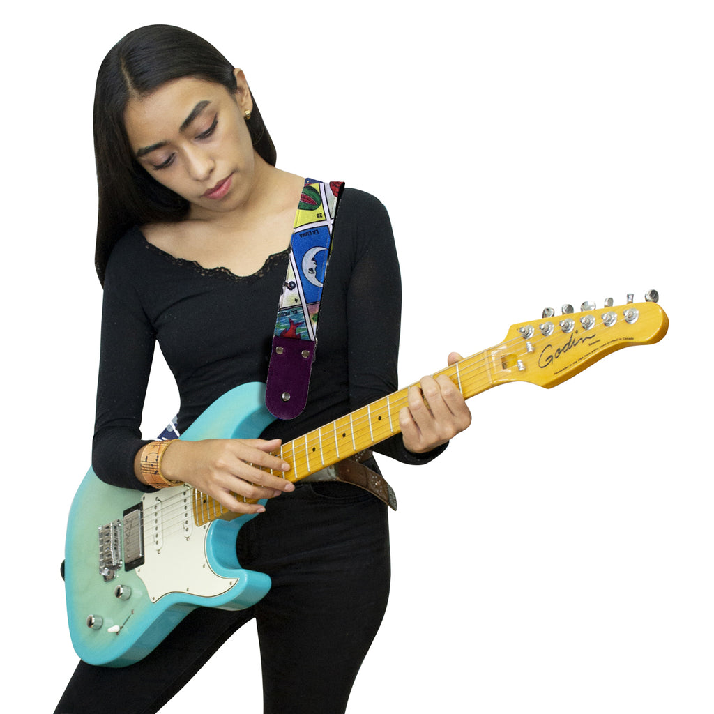 STRAP GUITARRA/BAJO - DISEÑO IMPRESO - STRAP LOTERIA