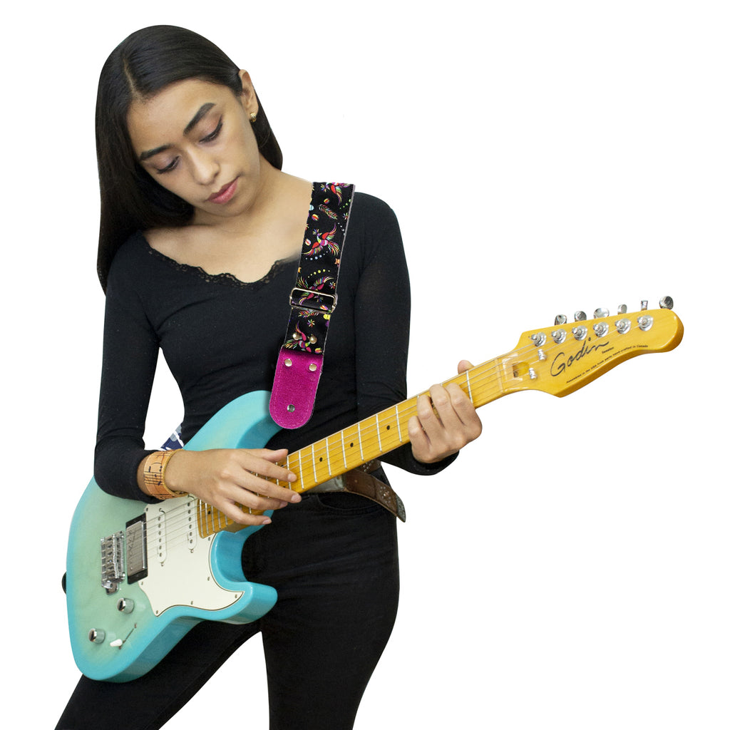 STRAP GUITARRA/BAJO - DISEÑO IMPRESO - STRAP QUETZAL