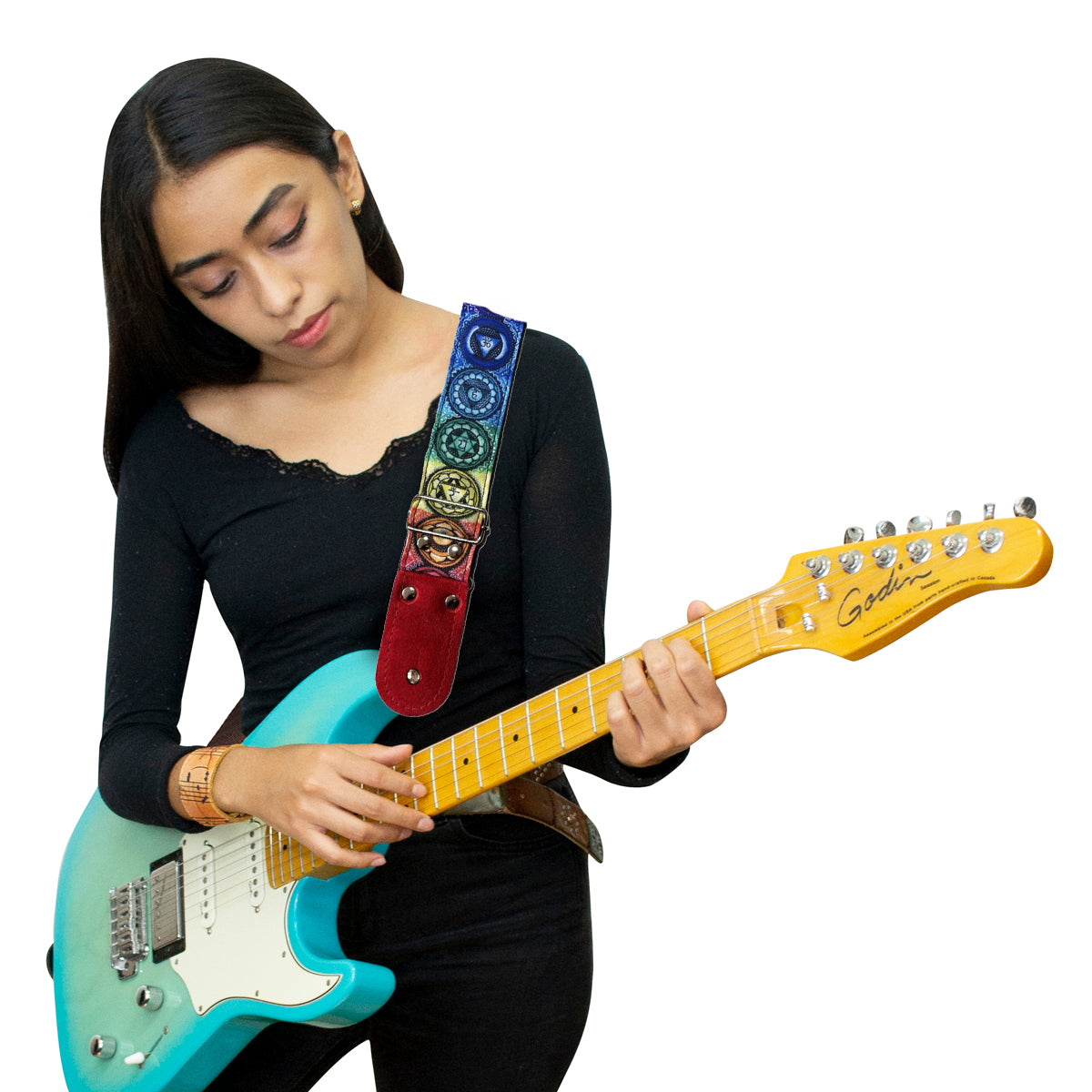 STRAP GUITARRA/BAJO - DISEÑO IMPRESO - STRAP CHAKRAS