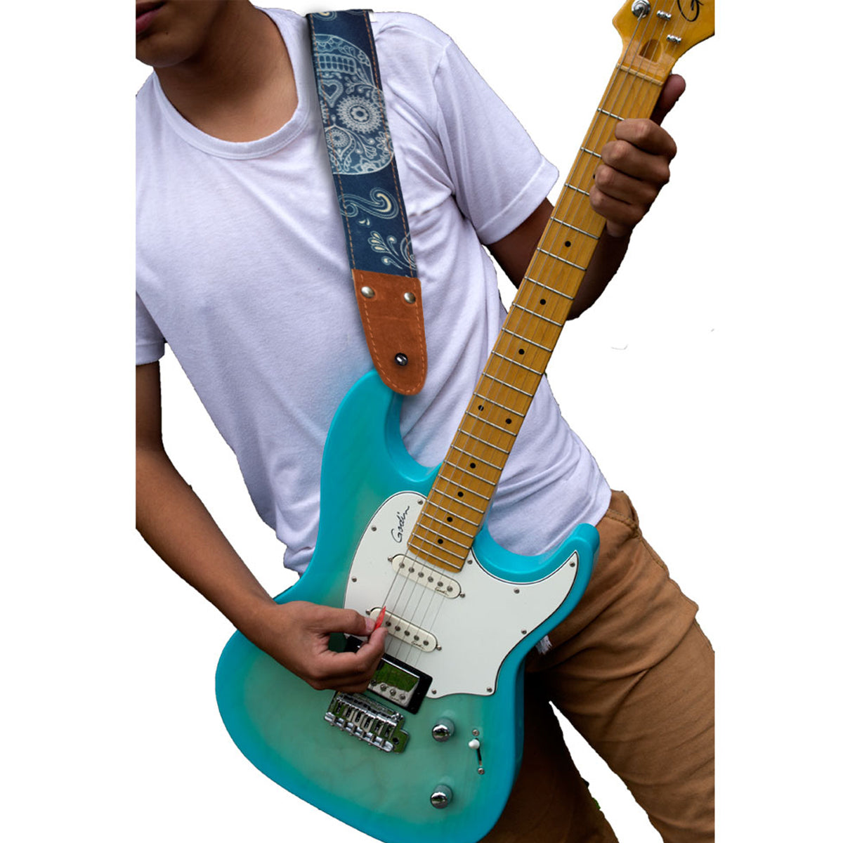 STRAP GUITARRA/BAJO - DISEÑO IMPRESO - STRAP CALAVERA MEXICANA