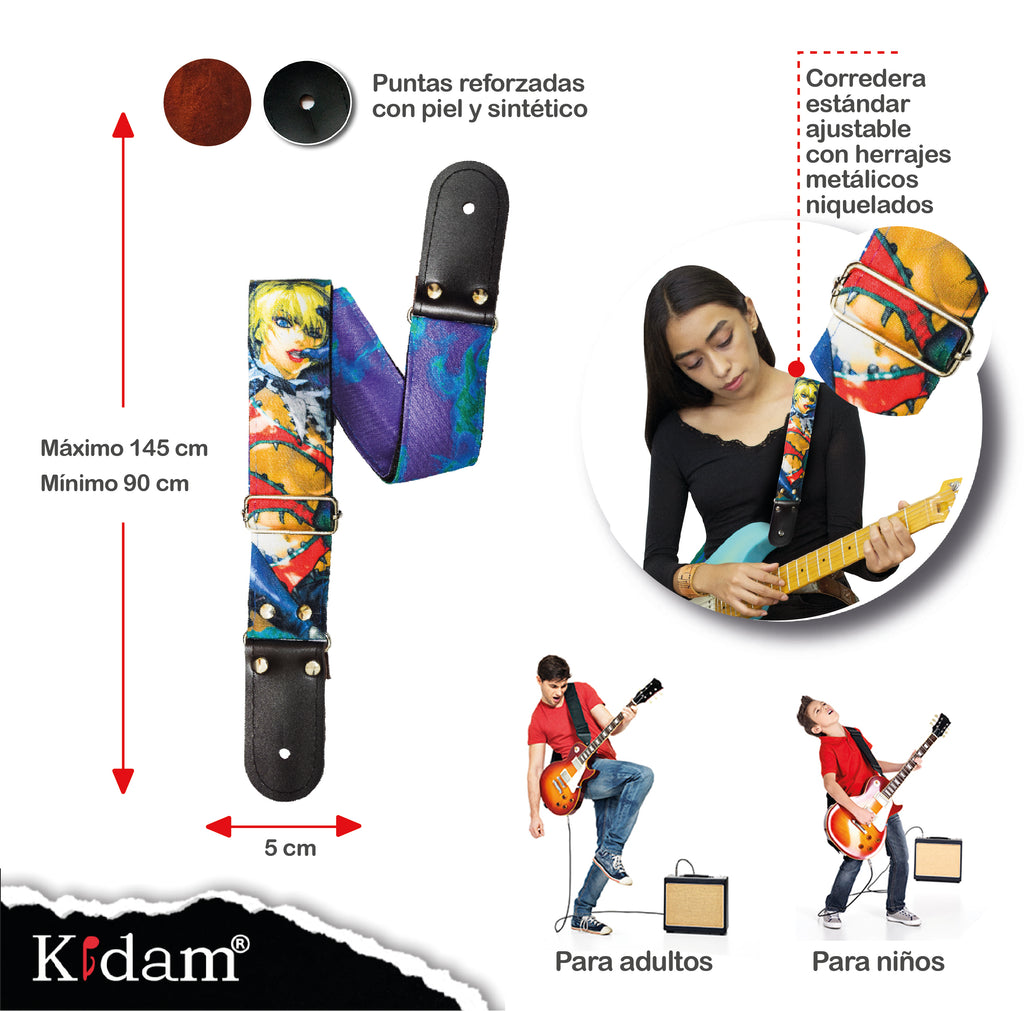 STRAP GUITARRA/BAJO - DISEÑO IMPRESO - ANIME