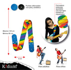 STRAP GUITARRA/BAJO - DISEÑO IMPRESO - ARCOÍRIS DIAGONAL