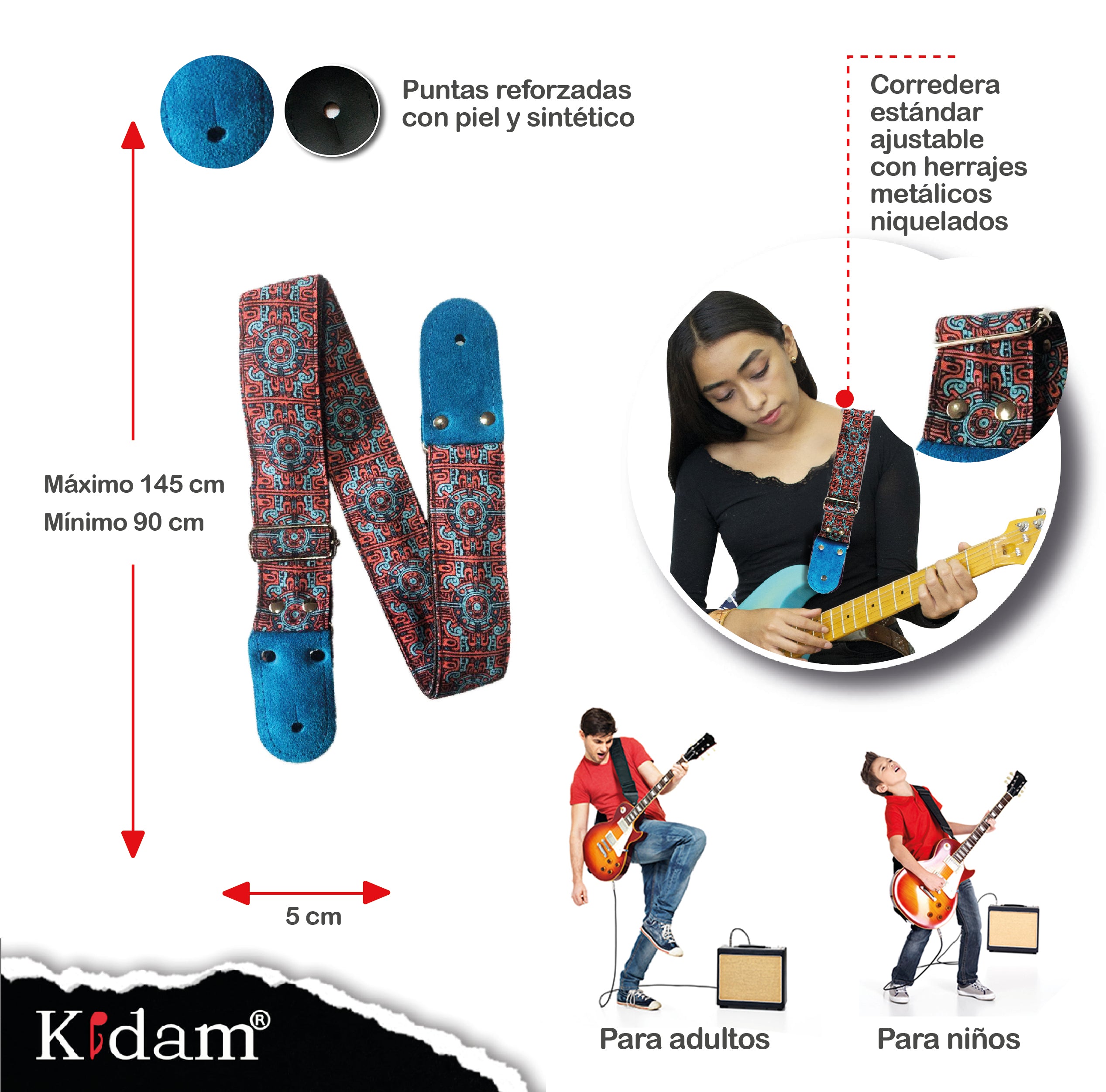 STRAP GUITARRA/BAJO - DISEÑO IMPRESO - STRAP ATLANTIS