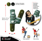 STRAP GUITARRA/BAJO - DISEÑO IMPRESO - CALAVERA VERDE