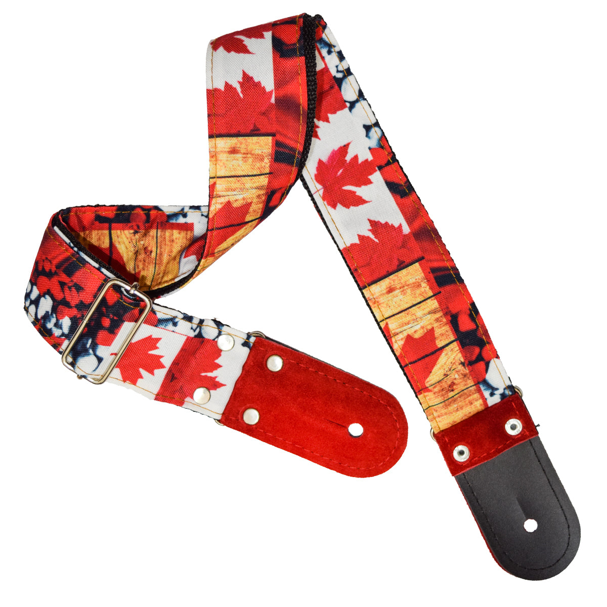 STRAP GUITARRA/BAJO - DISEÑO IMPRESO - BANDERA CANADÁ