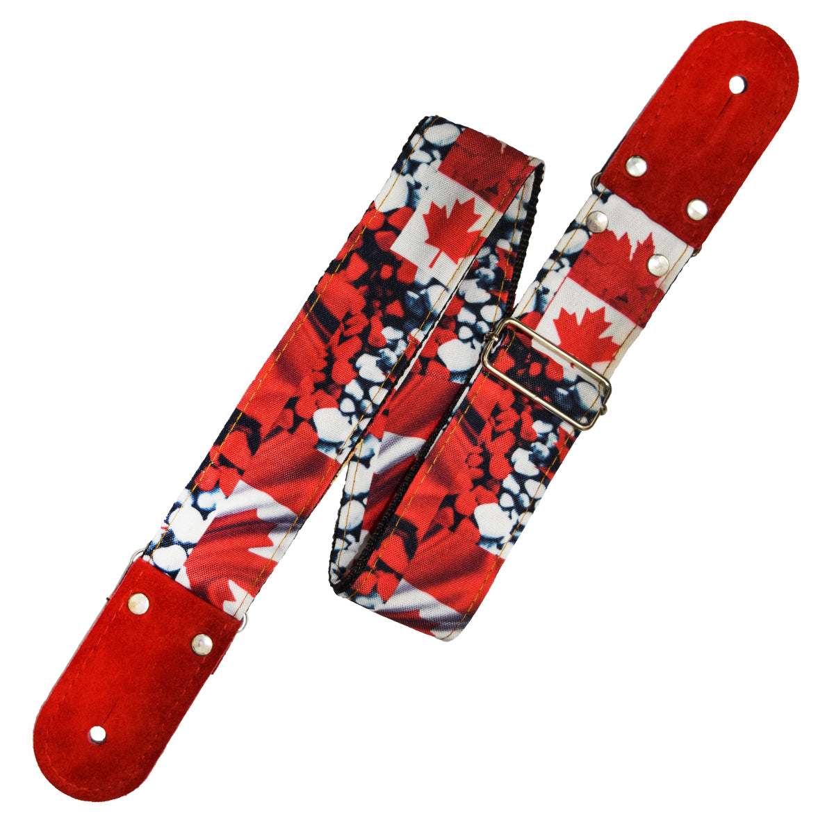 STRAP GUITARRA/BAJO - DISEÑO IMPRESO - BANDERA CANADÁ