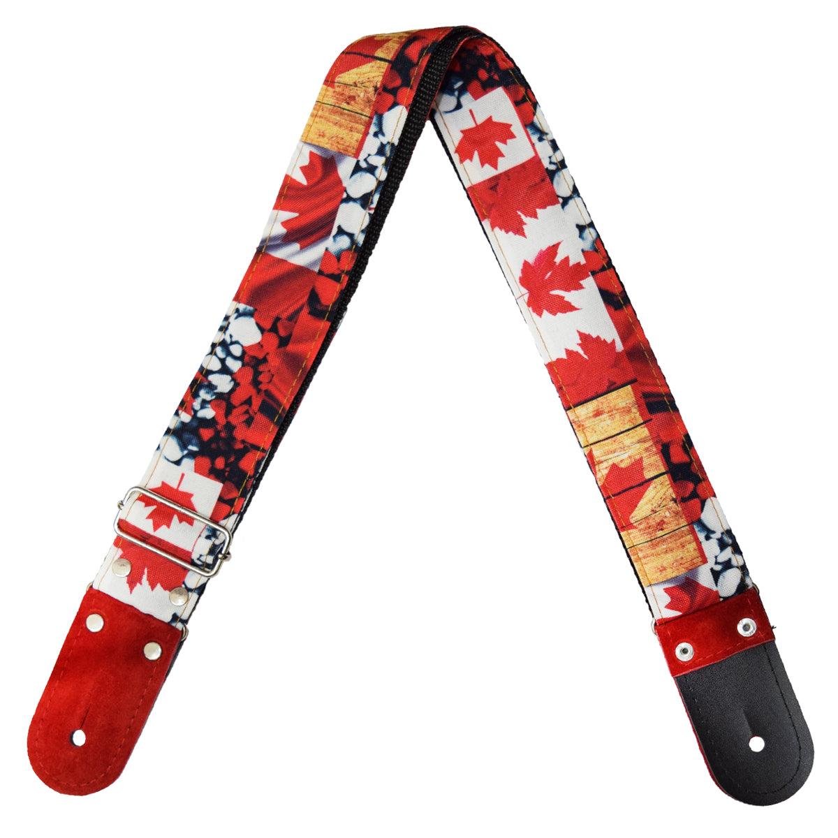 STRAP GUITARRA/BAJO - DISEÑO IMPRESO - BANDERA CANADÁ