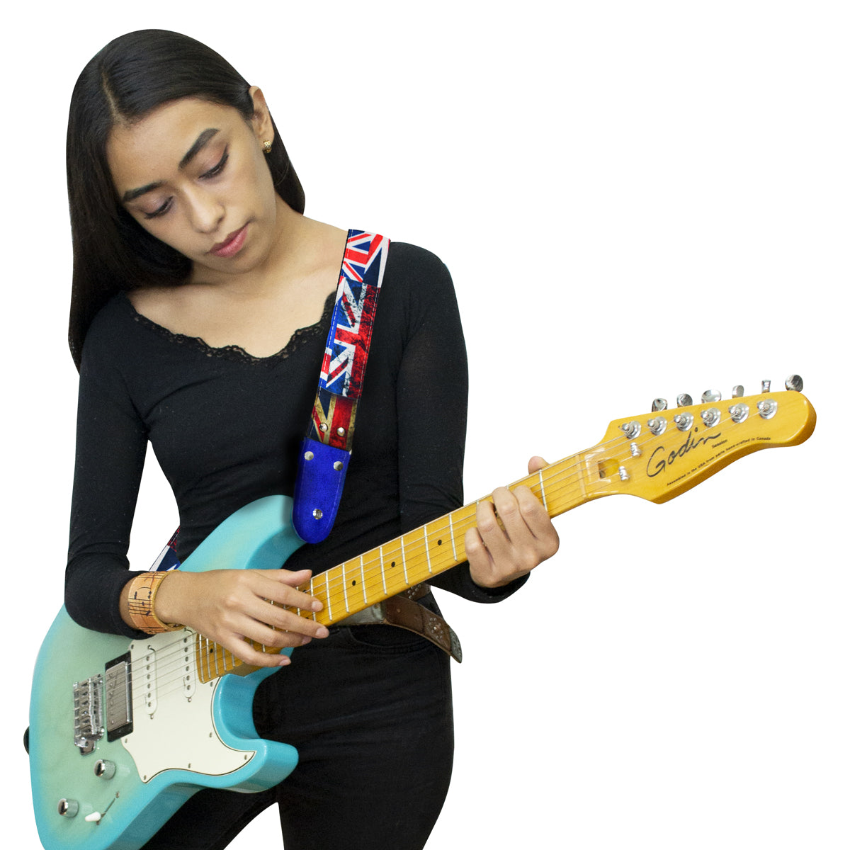 STRAP GUITARRA/BAJO - DISEÑO IMPRESO - BANDERA INGLATERRA