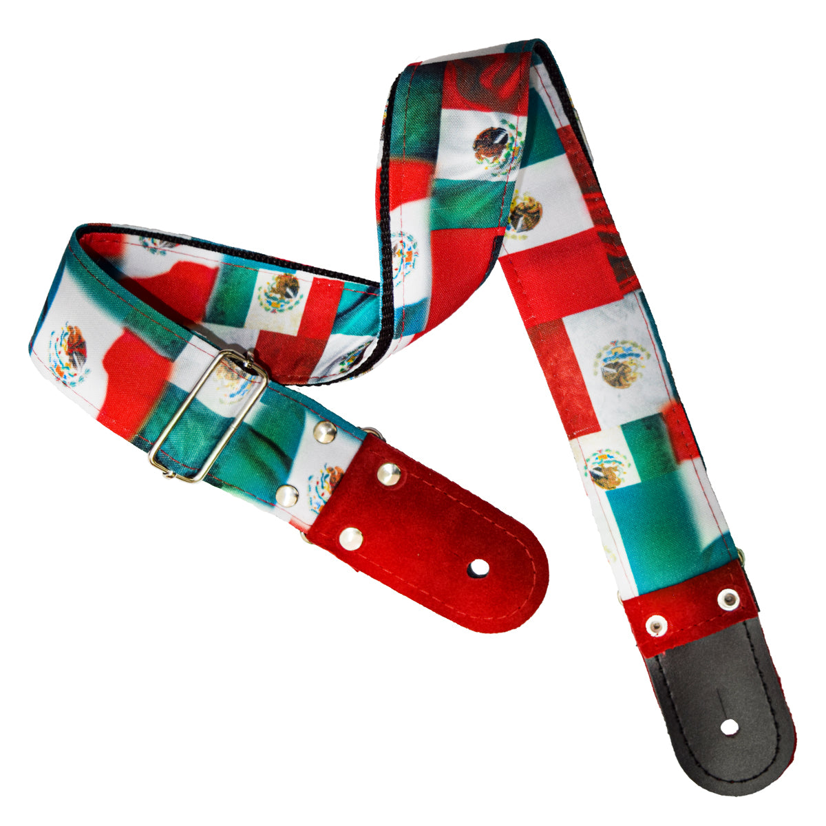 STRAP GUITARRA/BAJO - DISEÑO IMPRESO - BANDERA MÉXICO