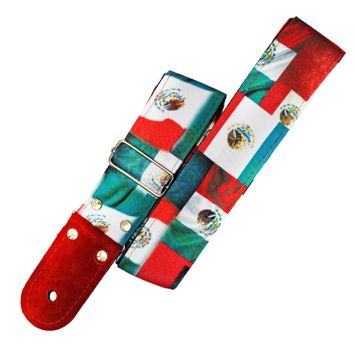 STRAP GUITARRA/BAJO - DISEÑO IMPRESO - BANDERA MÉXICO