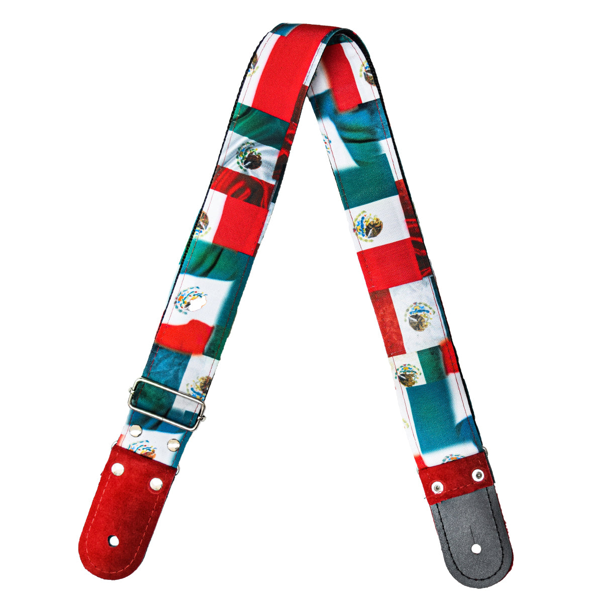 STRAP GUITARRA/BAJO - DISEÑO IMPRESO - BANDERA MÉXICO