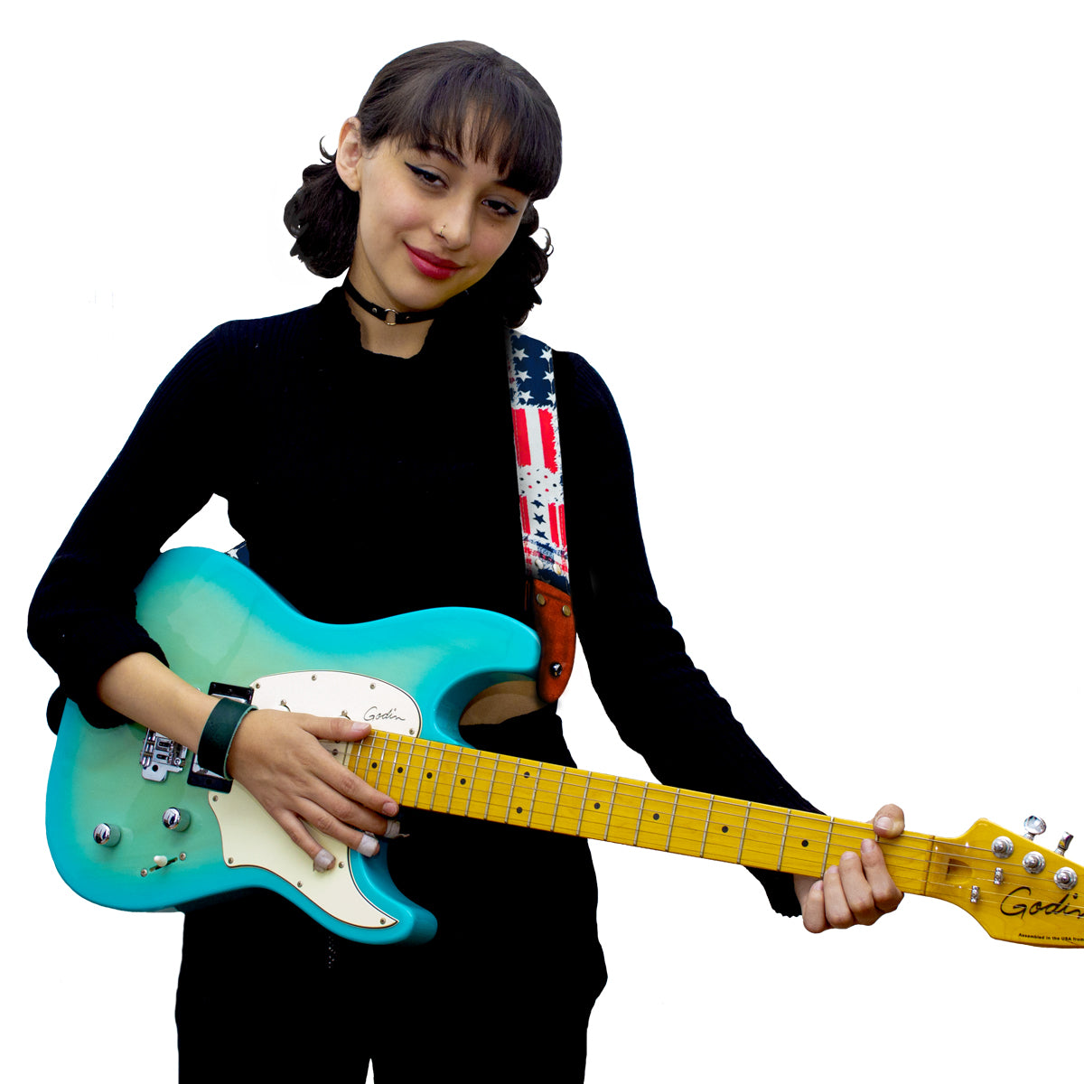 STRAP GUITARRA/BAJO - DISEÑO IMPRESO - BANDERA USA