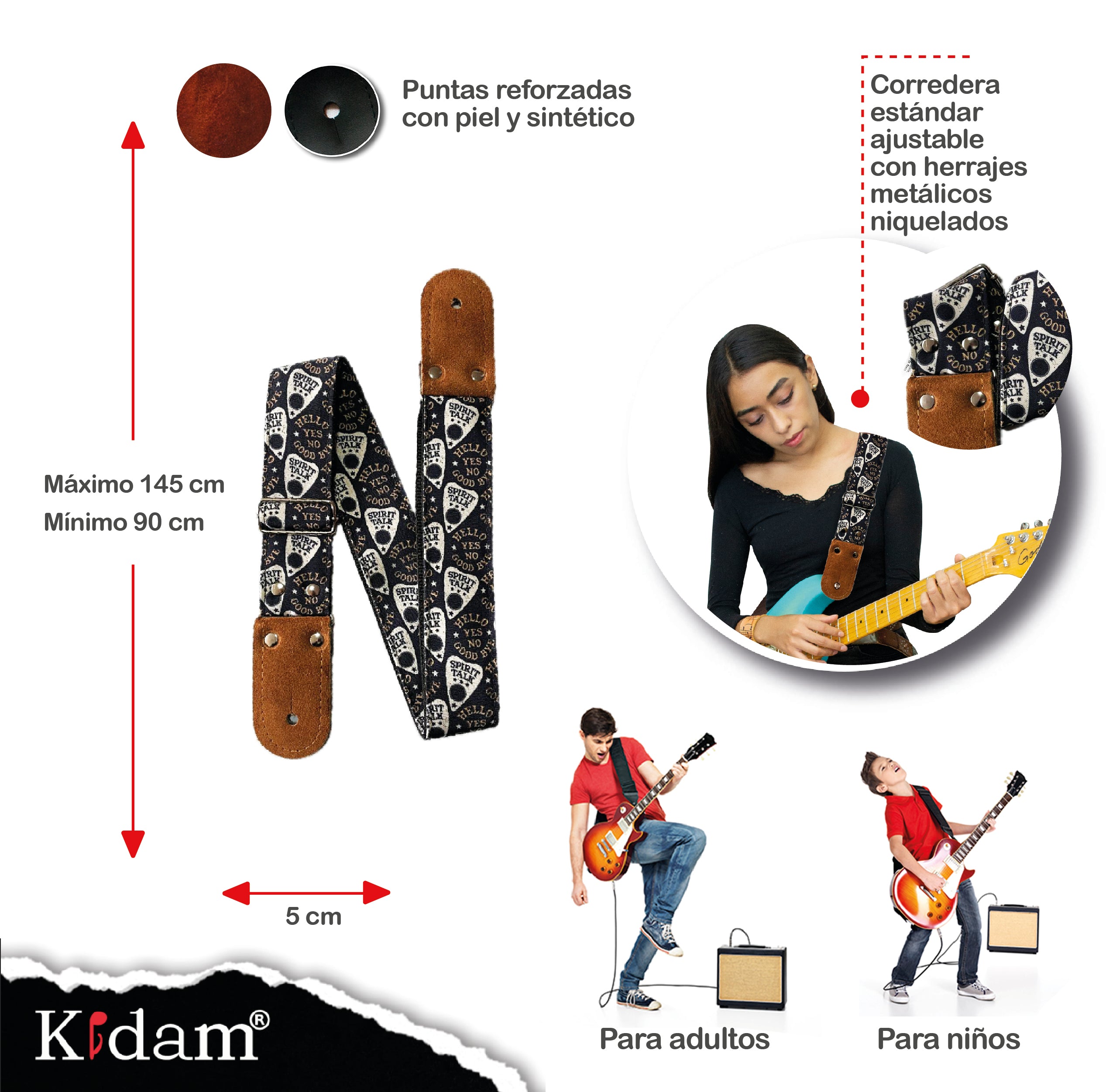 STRAP GUITARRA/BAJO - DISEÑO IMPRESO - STRAP OUIJA