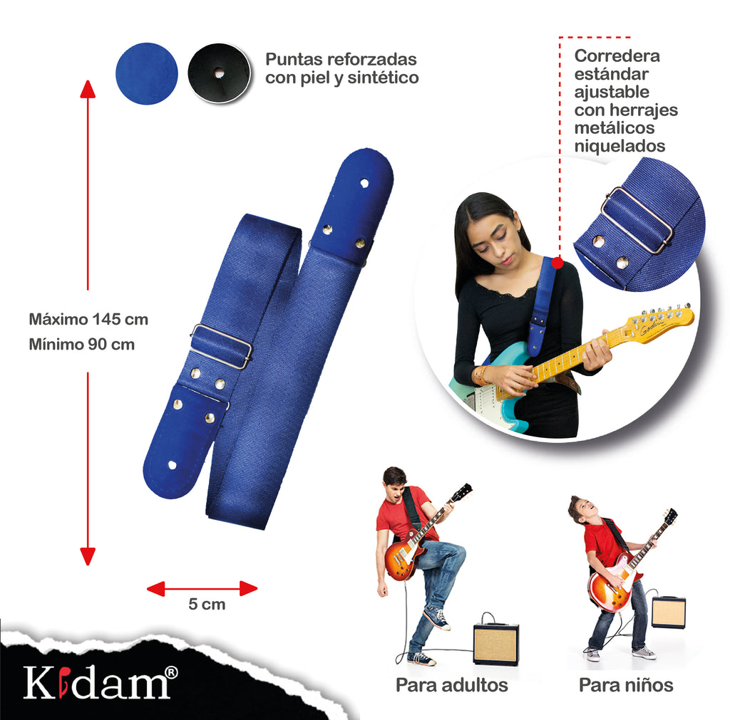 STRAP GUITARRA/BAJO - AZUL REY