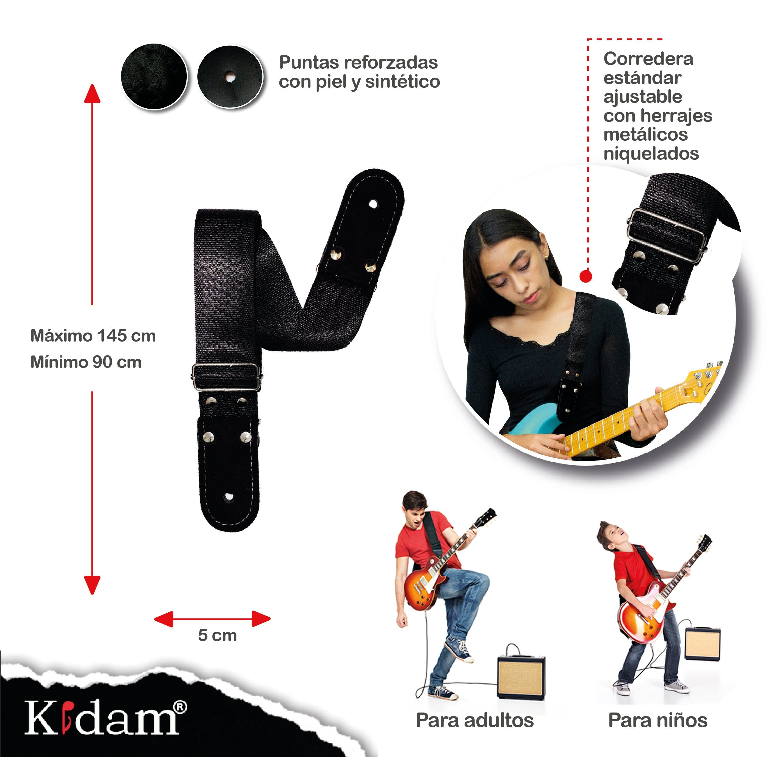 STRAP GUITARRA/BAJO - NEGRO