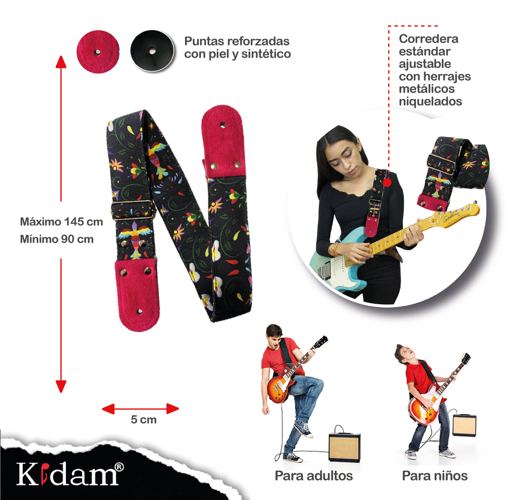 STRAP GUITARRA/BAJO - DISEÑO IMPRESO - STRAP COLIBRÍ