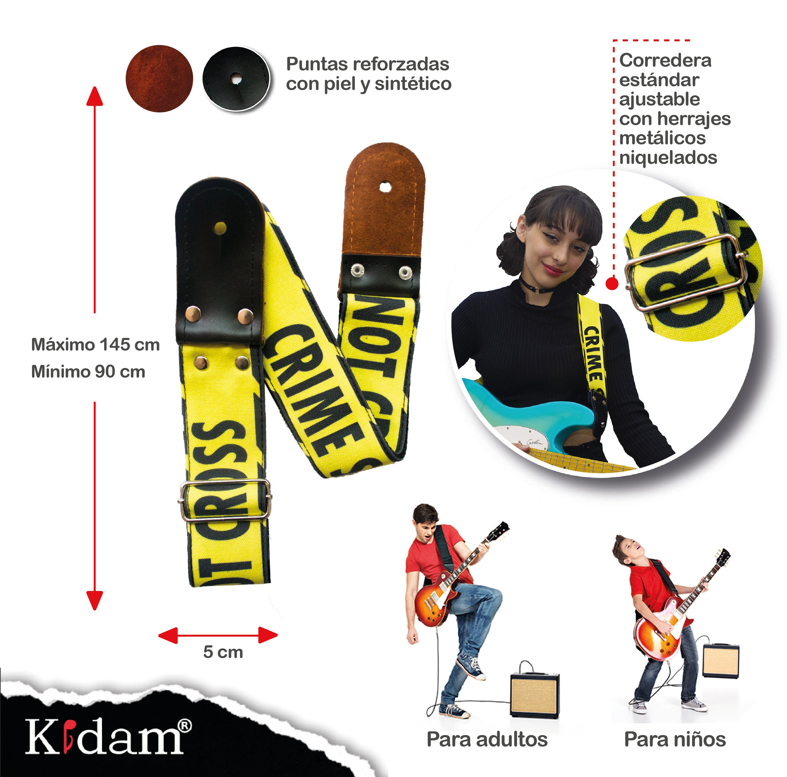 STRAP GUITARRA/BAJO - DISEÑO IMPRESO - STRAP CRIME