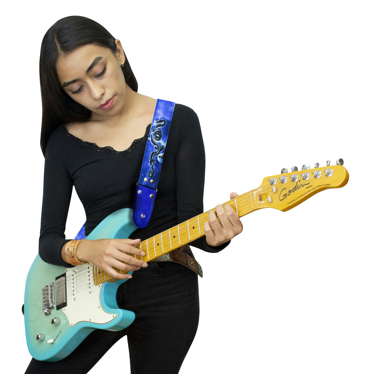 STRAP GUITARRA/BAJO - DISEÑO IMPRESO - STRAP DRAGÓN CIELO