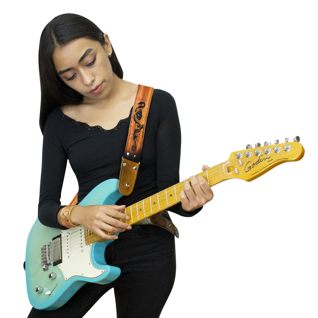 STRAP GUITARRA/BAJO - DISEÑO IMPRESO - STRAP DRAGÓN PAPIRO