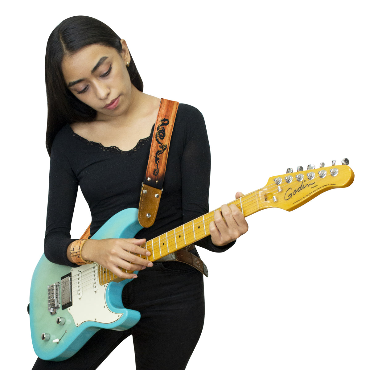 STRAP GUITARRA/BAJO - DISEÑO IMPRESO - STRAP DRAGÓN PAPIRO